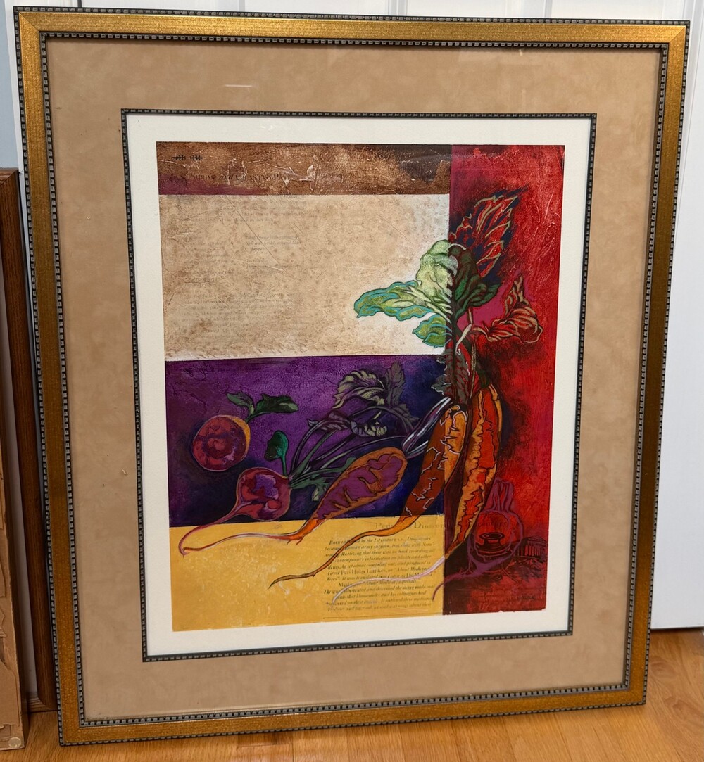 Large Jennifer Hollack Original Mixed Media Monoprint - Hand Painted/Textured 25